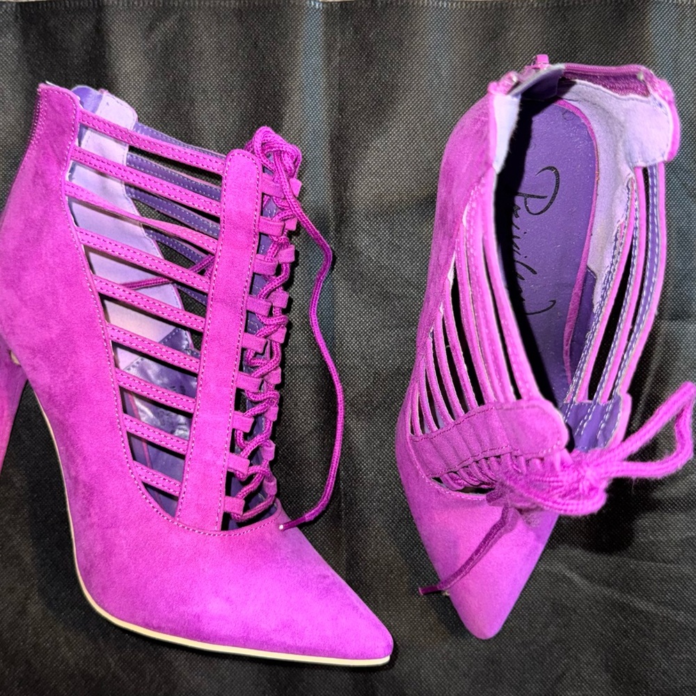 Privileged Fuchsia Strappy Heeled Booties
